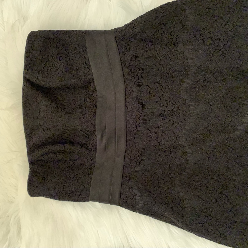 WHBM Black Strapless Lace Cocktail Dress 2